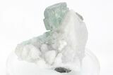 Green, Cubic Fluorite Crystals on Quartz - Inner Mongolia #216790-2